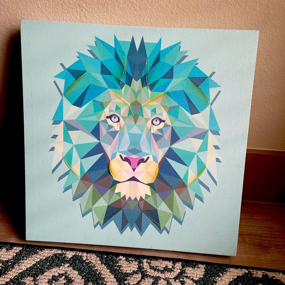 Blue Lion Canvas Art